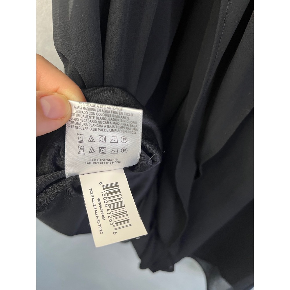 BCBGMaxAzria women's black dress XS v-neck ruffle‎ pullover chiffon  NWOT - Picture 7 of 9